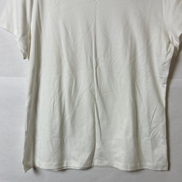 NWT Croft & Barrow White Pima Cotton Tee Sz L Classic Minimalist Wardrobe Basic - Picture 4 of 10